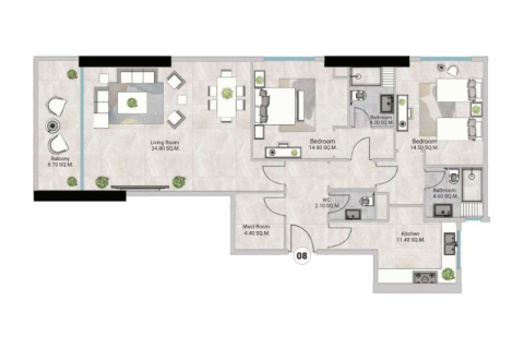 شقة للبيع في عجمان، الإمارات العربية المتحدة 1 غرفة نوم ، 84 متر مربع ، رقم 690100 - صورة 6