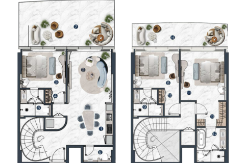 Apartman u Al Marjan Island, Ras Al Khaimah, UAE 1 spavaća soba, 68 m2 Br. 690098 - fotografija 10