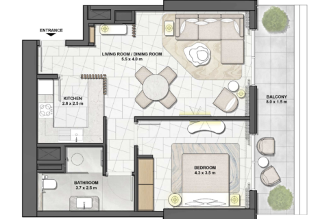 Dzīvoklis Maritime City, Dubaijā, AAE 1 istaba, 71 m2 Nr. 690096 - attēls 4