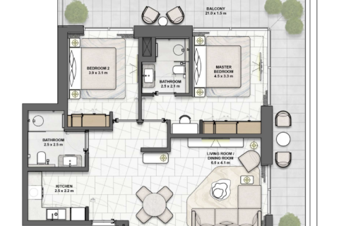 Dzīvoklis Maritime City, Dubaijā, AAE 1 istaba, 71 m2 Nr. 690096 - attēls 5