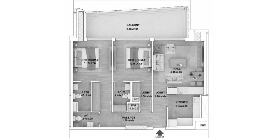 Dzīvoklis RR Grand Dubai South (Dubai World Central)jā, AAE 2 istabas, 101 m2 Nr. 699246
