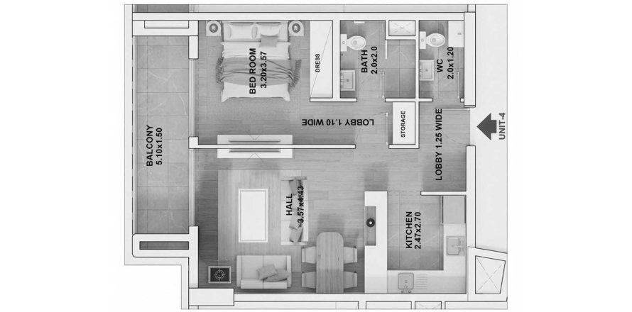 Leilighet i Dubai South (Dubai World Central), Dubai, Emiratene 1 soverom, 63 kvm nr. 699243