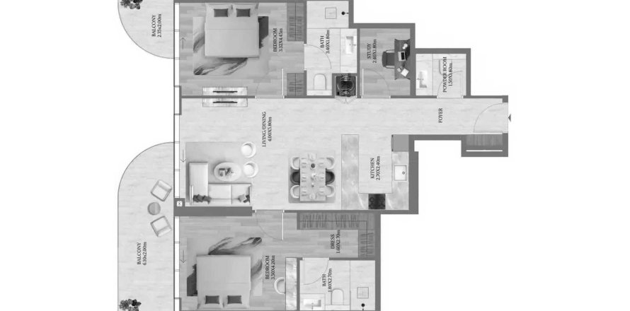 Wohnung in Dubai, VAE: 2 Schlafzimmer, 113.9 m2 Nr. 709409