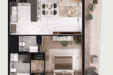 Apartament në Dubai South (Dubai World Central), Emiratet e Bashkuara Arabe 1 dhomë gjumi № 732619 - Foto 3