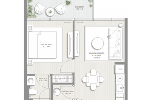 Купить квартиру в Jumeirah Village Triangle, Дубай, ОАЭ 1 комната, 39м2, № 732616 - фото 4