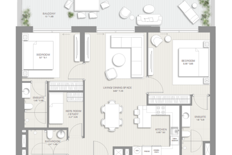 Купить квартиру в Jumeirah Village Triangle, Дубай, ОАЭ 1 комната, 39м2, № 732616 - фото 6