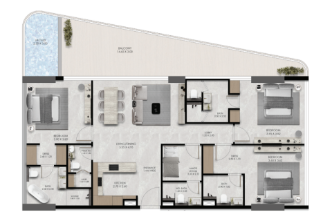Apartmán v Dubai Studio City, SAE 1 izba, 39 m2 č. 732620 - Fotografia 11