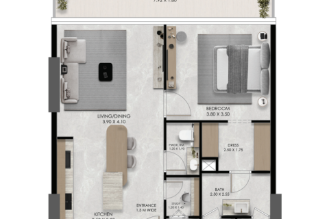 Apartmán v Dubai Studio City, SAE 1 izba, 39 m2 č. 732620 - Fotografia 9