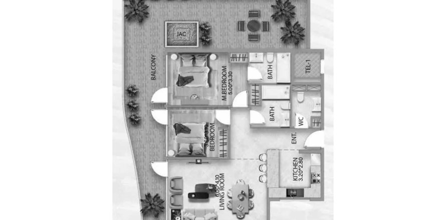 Lägenhet i Jumeirah Village Circle, Dubai, UAE 2 sovrum, 147.59 kvm Nr. 707451