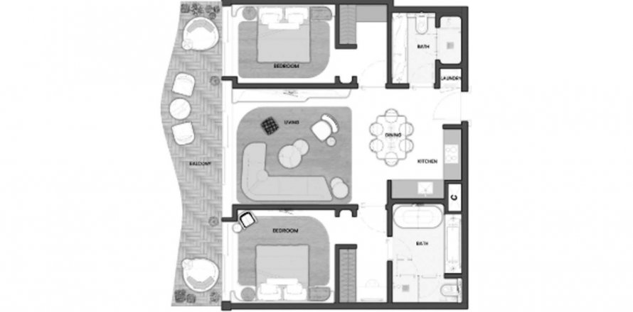 Apartment sa Oystra sa Al Marjan Island, Ras Al Khaimah, UAE 2 silid-tulugan, 130.69 sq.m. № 613077