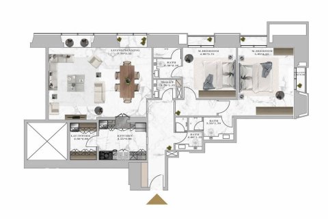 Apartmán v Dubai Marina, SAE 2 spálne, 153.3 m2 č. 633653 - Fotografia 4