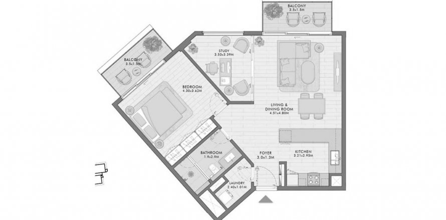 Apartment in Elara in Umm Suqeim, Dubai, UAE 1 bedroom, 90.96 sq.m. № 630707