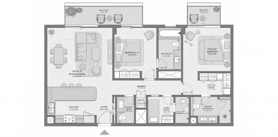 Apartment in Elara in Umm Suqeim, Dubai, UAE 2 bedrooms, 131.47 sq.m. № 630708