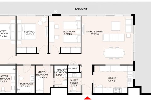 Apartman u Aljada, Sharjah, UAE 2 spavaćih soba, 109 m2 Br. 728542 - fotografija 9