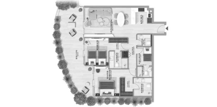 Apartment i Meydan, Dubai, UAE 2 soveværelser, 140.26 kvm № 720728
