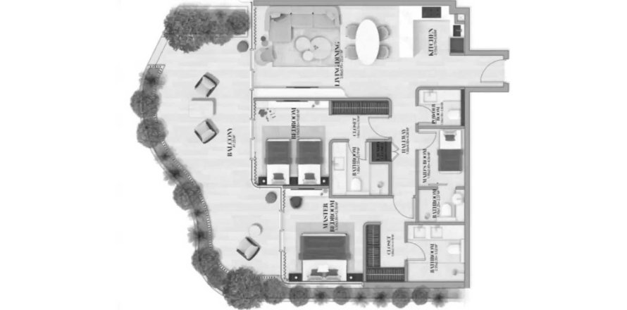 Apartment i Meydan, Dubai, UAE 2 soveværelser, 142.58 kvm № 720729