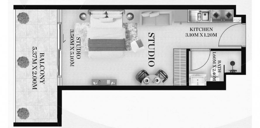 Korter asukohaga Chapter 01 asukohaga International City, Dubai, AÜE: 1 toaline, 41.96 m² Nr 634332