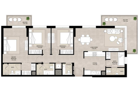 Appartement te koop in Town Square, Dubai, VAE 1 slaapkamer, 61 vr.m., nr 728484 - foto 14