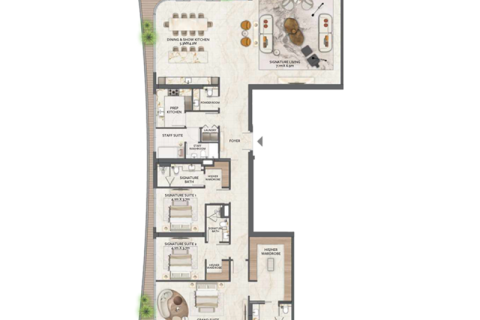 Apartman u Downtown Dubai (Downtown Burj Dubai), UAE 3 spavaćih soba, 384 m2 Br. 689952 - fotografija 7