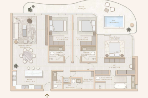 Apartament de vânzare în Dubai, EAU 1 dormitor, 76 mp.  №689950 - poză 7