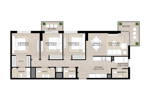 Lägenhet till försäljning i Town Square, Dubai, UAE 1 sovrum Nr. 689951 - fotografi 6