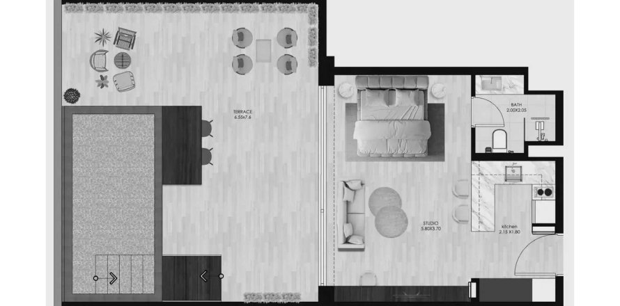 Appartement à Al Satwa, Dubai, EAU: 1 pièce, 88.18 m2 № 709198