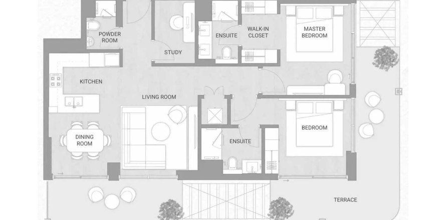Appartement in Dubai, VAE 2 slaapkamers, 161.37 vr.m. nr 722054