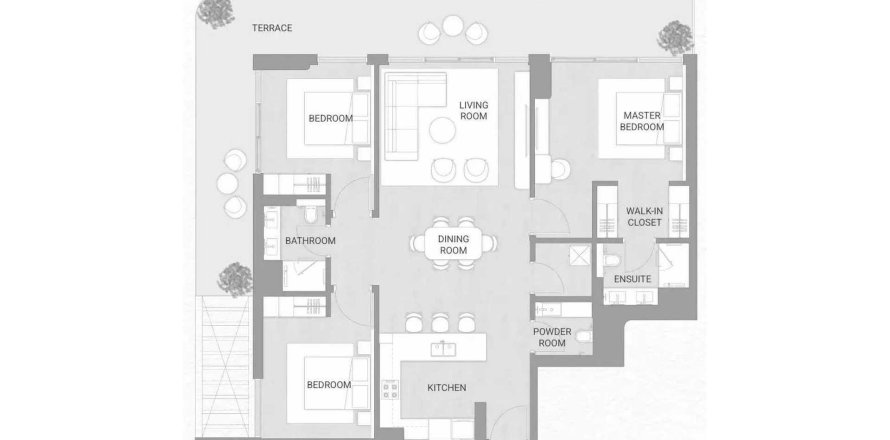 Apartment i Dubai, UAE 3 soveværelser, 149.3 kvm № 722055
