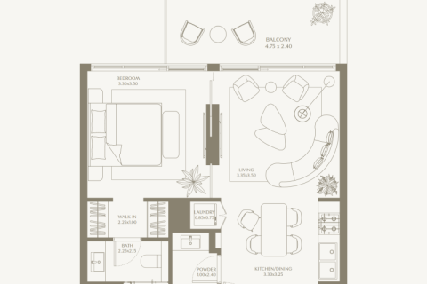 Apartamento para venda em Umm Al Quwain, EAU 1 quarto, 64 m2 № 690121 - foto 6