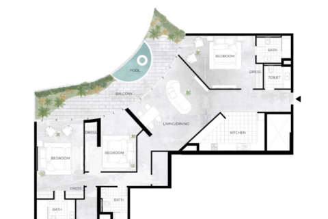 شقة للبيع في Al Furjan، دبي، الإمارات العربية المتحدة 1 غرفة نوم ، 172 متر مربع ، رقم 690119 - صورة 4