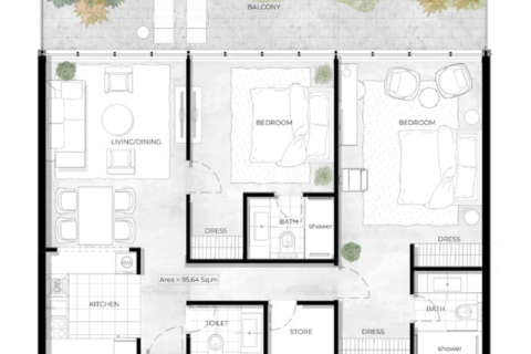 شقة للبيع في Al Furjan، دبي، الإمارات العربية المتحدة 1 غرفة نوم ، 172 متر مربع ، رقم 690119 - صورة 7