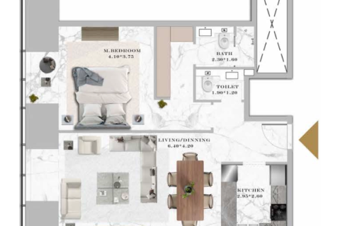 منزل ذو طابقين للبيع في مرسى دبي، دبي، الإمارات العربية المتحدة 1 غرفة نوم ، 81 متر مربع ، رقم 690118 - صورة 7