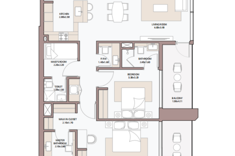 Apartment sa Dubai, UAE 1 silid-tulugan, 69 sq.m. № 690120 - larawan 9