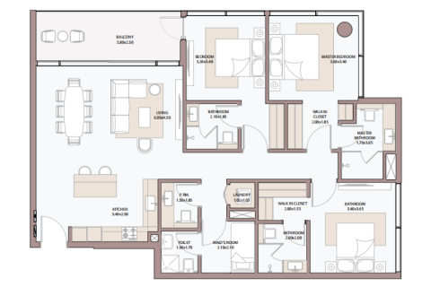 Apartment sa Dubai, UAE 1 silid-tulugan, 69 sq.m. № 690120 - larawan 10