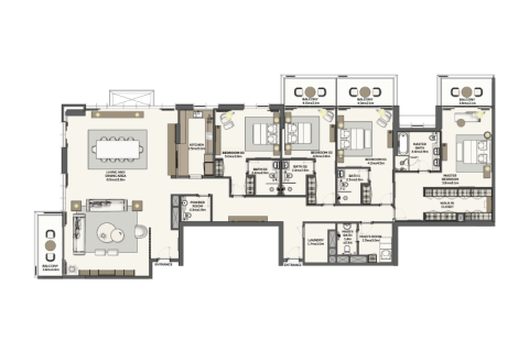 Apartemen di Dubai, UEA 1 kamar tidur, 139 m2 nomor 690122 - foto 6