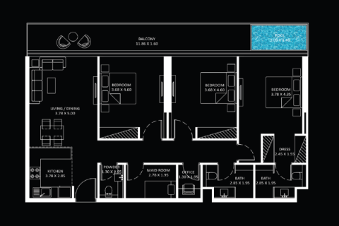 Apartemen di Business Bay, Dubai, UEA 1 ruangan, 35 m2 nomor 690093 - foto 12