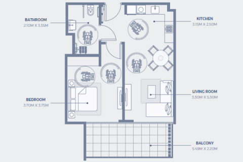 Apartment sa Al Furjan, Dubai, UAE 1 silid-tulugan, 72 sq.m. № 690095 - larawan 5