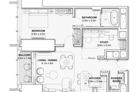 Lägenhet till försäljning i Sheikh Zayed Road, Dubai, UAE 1 sovrum, 73 kvm Nr. 690092 - fotografi 6