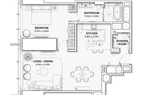 Lägenhet till försäljning i Sheikh Zayed Road, Dubai, UAE 1 sovrum, 73 kvm Nr. 690092 - fotografi 5