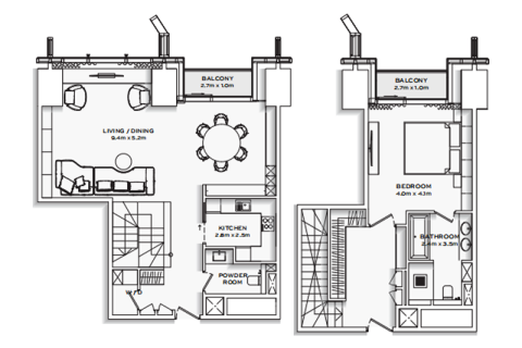 Lägenhet till försäljning i Sheikh Zayed Road, Dubai, UAE 1 sovrum, 73 kvm Nr. 690092 - fotografi 13