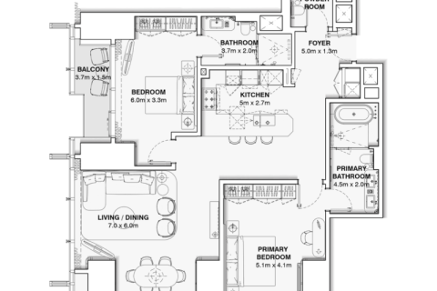 Lägenhet till försäljning i Sheikh Zayed Road, Dubai, UAE 1 sovrum, 73 kvm Nr. 690092 - fotografi 7