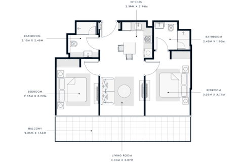 Mohammed Bin Rashid City, Dubai, BAE’de satılık daire 1 oda, 33 m&sup2; No 690089 - fotoğraf 6
