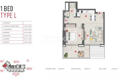 Apartmen di Meydan, Dubai, UAE 1 bilik tidur, 55 meter persegi № 707702 - foto 25