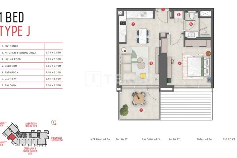 Apartemen di Meydan, Dubai, UEA 2 kamar tidur, 88 m2 nomor 707703 - foto 23