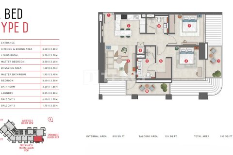 Apartemen di Meydan, Dubai, UEA 2 kamar tidur, 88 m2 nomor 707703 - foto 29