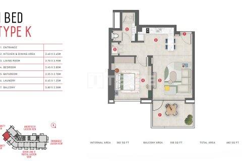 Apartemen di Meydan, Dubai, UEA 2 kamar tidur, 88 m2 nomor 707703 - foto 24