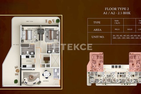 Apartamento en venta en Dubai, EAU 3 dormitorios, 166 m2 № 707705 - foto 14