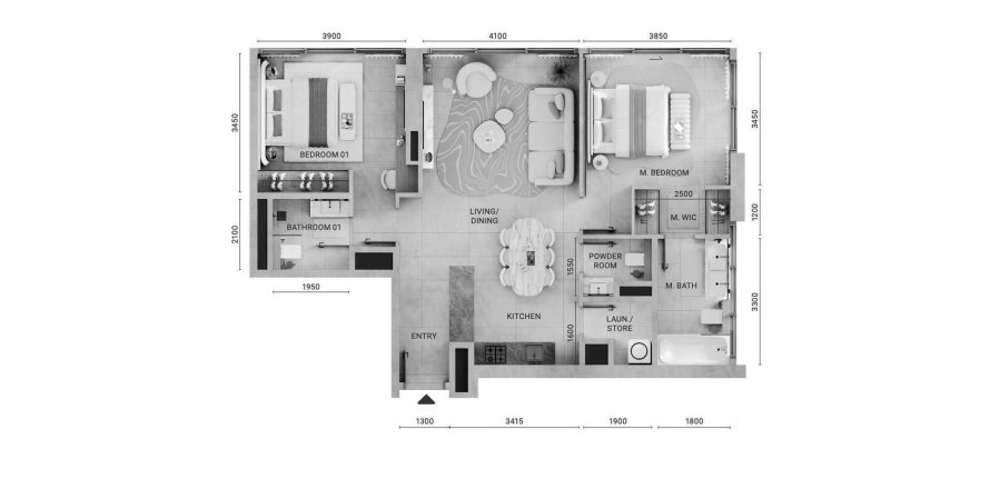 Wohnung in Motor City, Dubai, VAE: 2 Schlafzimmer, 93 m2 Nr. 660625