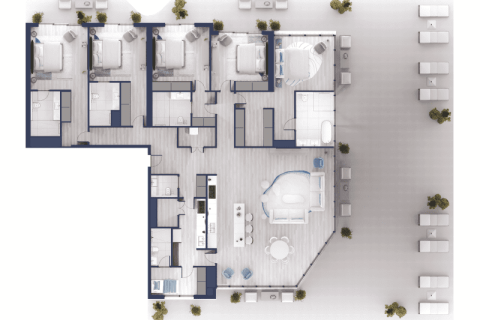 Apartman u Al Marjan Island, Ras Al Khaimah, UAE 1 spavaća soba, 90 m2 Br. 689987 - fotografija 8