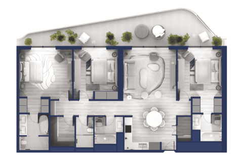 Apartman u Al Marjan Island, Ras Al Khaimah, UAE 1 spavaća soba, 90 m2 Br. 689987 - fotografija 6